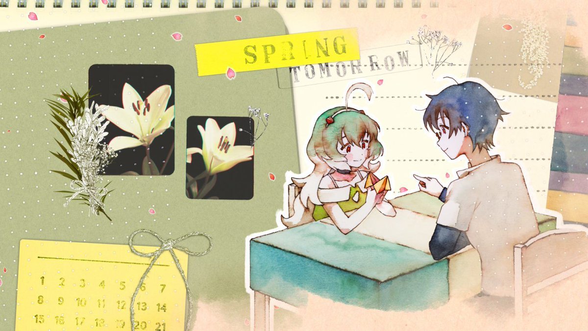 軌跡/邵雪晴による「アニメ『電器少女』EDアニメーション」。主人公と冷蔵庫の日常を描き、四季の移ろいを詩からモチーフに表現。インクと水彩で作画し、手帳風のコラージュで日々を記録する雰囲気を演出。 eizo100.jp/video/65114