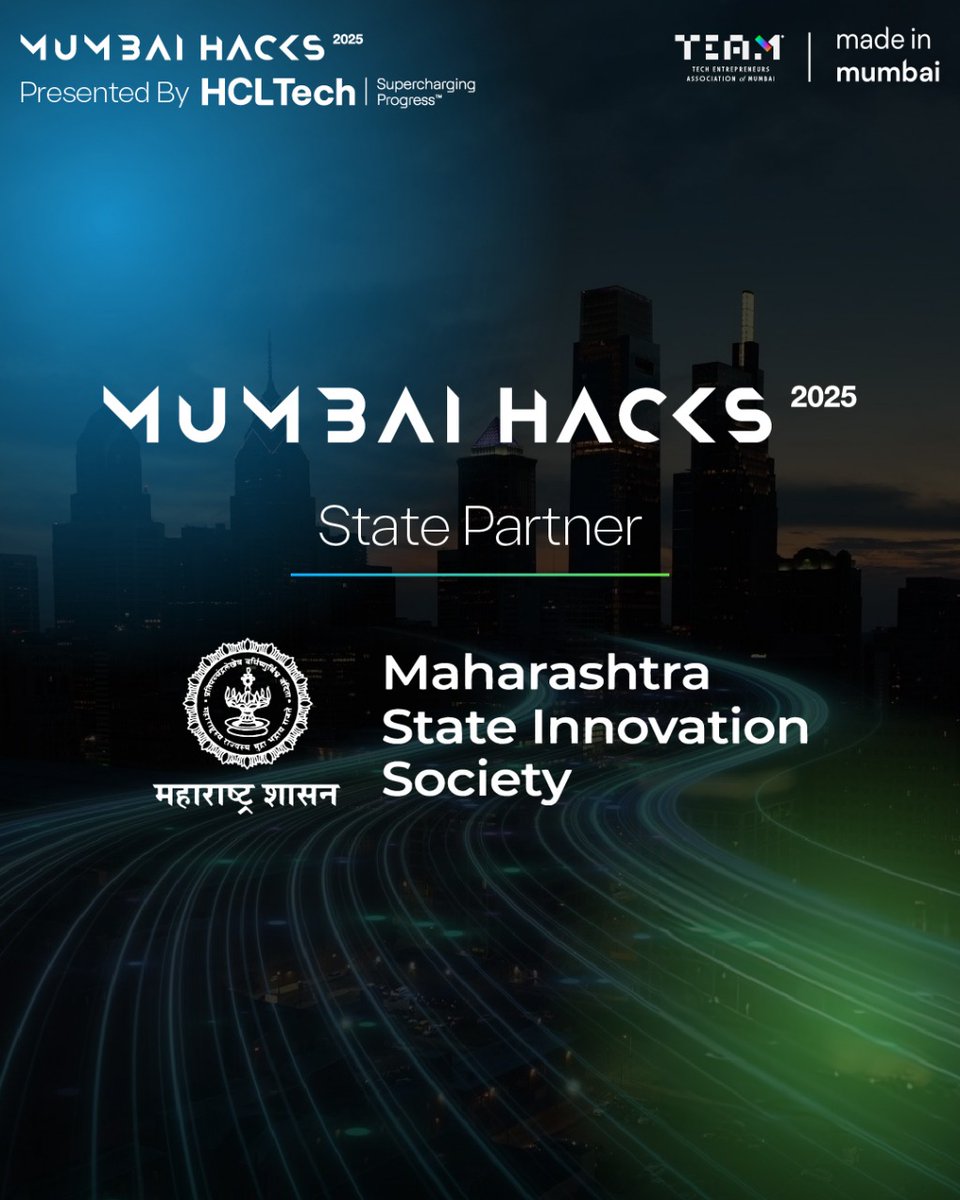 mumbai_tech_'s tweet image. We’re honoured to have @MSInSociety (MSInS) join MumbaiHacks 2025 as a state partner. 🚀

With their commitment to empowering entrepreneurship, innovation, and world-class tech talent, this partnership accelerates our mission to build Agentic AI solutions and next-gen…
