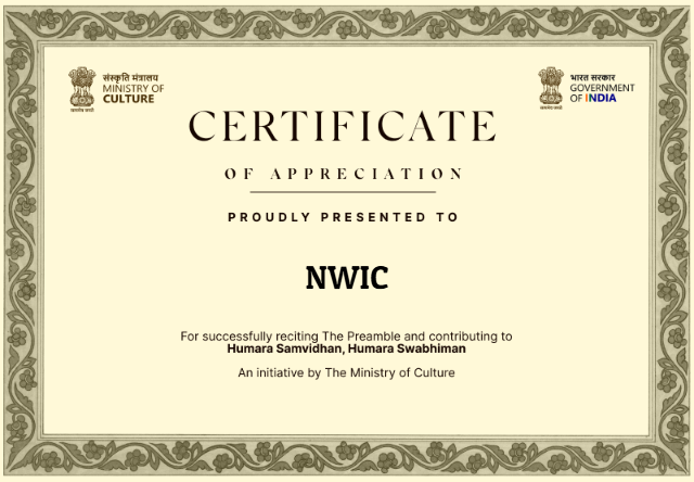 NWIC_MoJS's tweet image. On the occasion of Samvidhan Diwas, to commemorate the adoption of Constitution of India, Shri Raj Kumar Mishra, Director (JS Level), NWIC administered the collective reading of the Preamble to the Constitution of India to officers and staff of NWIC. 

#ConstitutionDay