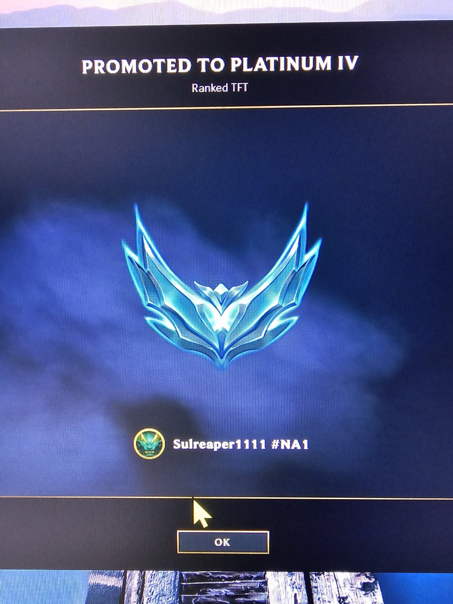 Between getting some house work situated, I have been playing TFT again the last couple weeks and just hit platinum. 

Mainly just been focusing on completing the battle pass.  A new season hits in a couple days, so I wont be ranking any higher.