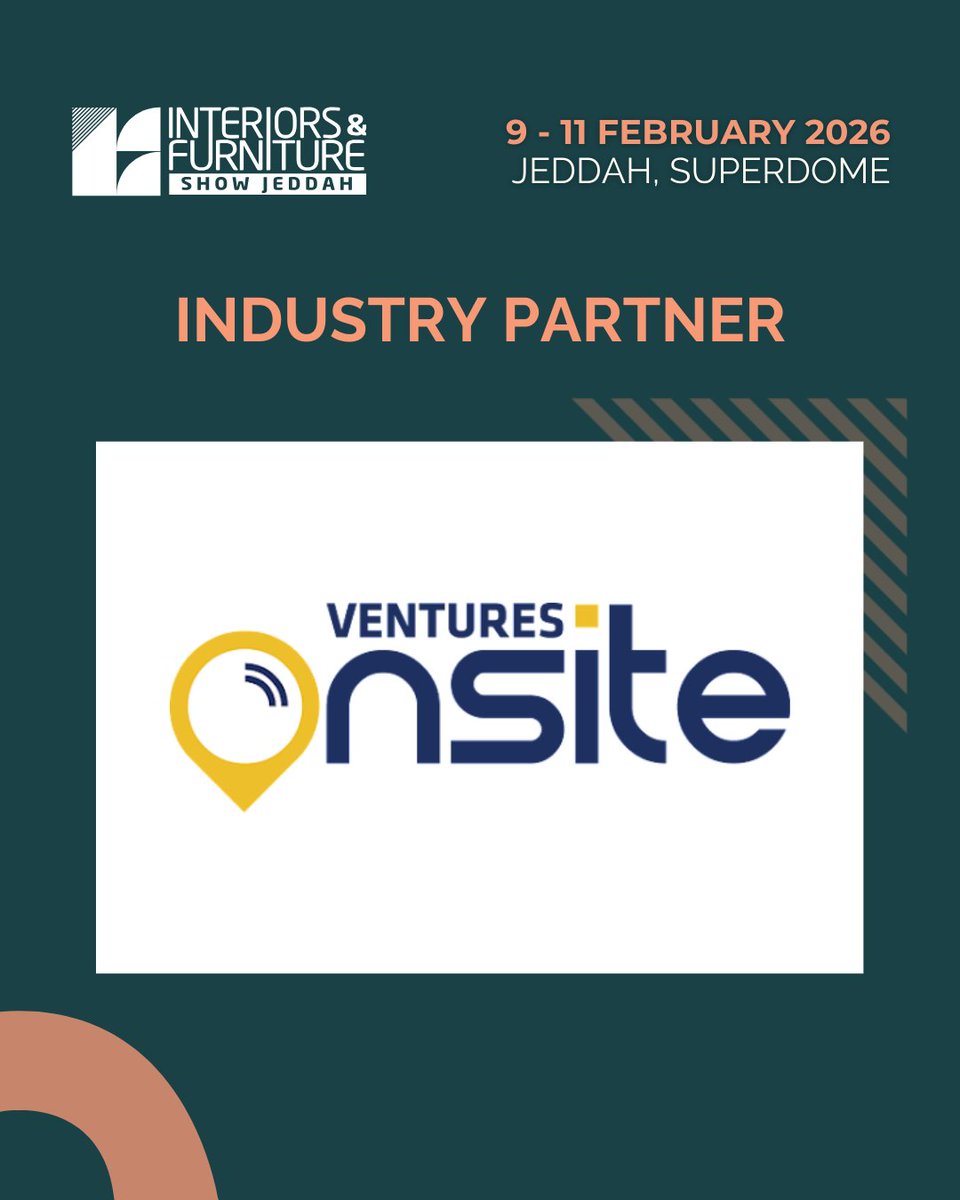 We’re thrilled to welcome Ventures Onsite as our Industry Partner!

Connecting the construction, interiors &amp; design communities, they’ll bring the latest updates from Interiors &amp; Furniture Show Jeddah 2026.

#IFSJ2026 #InteriorsShowJeddah #InteriorDesign