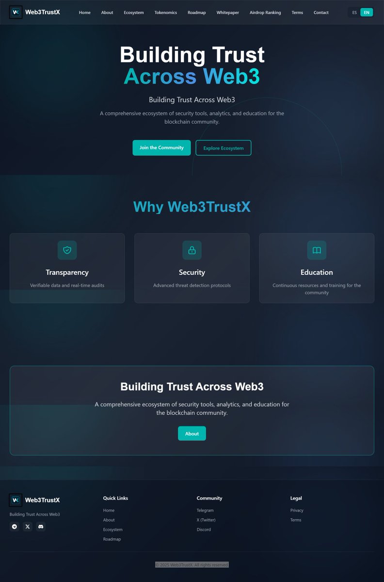 Codedhub_Studio's tweet image. Day 36 - Revamped @Web3TrustX webpage

Recreated @Web3TrustX Homepage, with aesthetic gradients, elegant layouts and overall futuristic feel.

Slide 1 - @Web3TrustX Home  

#NFTs #NFT #NFTCollection #SolanaMemeCoin #UIDesign #Trump #CryptoMarket #Web3Community #DeFiInnovation