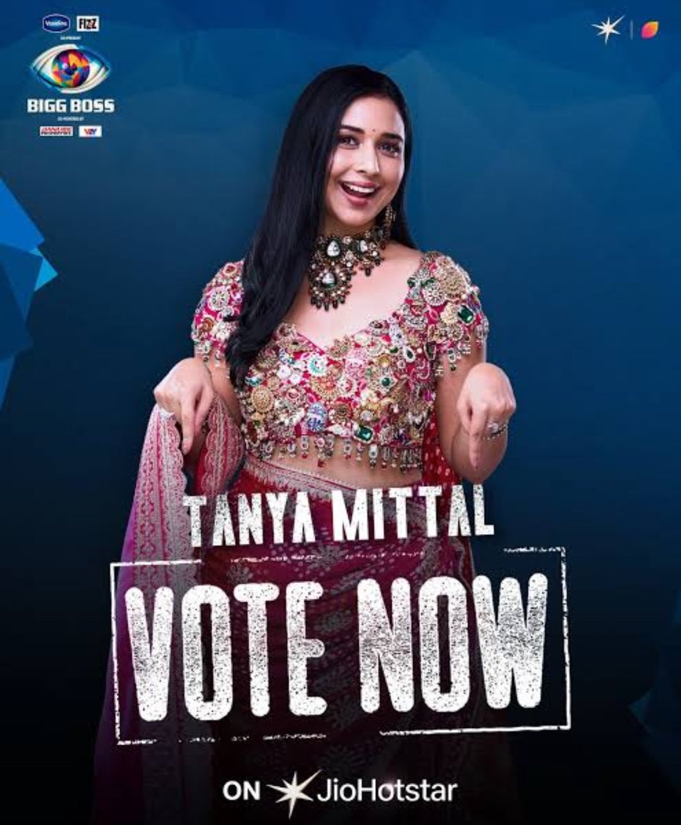 SatyavadiLadki's tweet image. Hello #TanyaKaParivar

The voting line is opened for this week, and our @itanyamittal Is  nominated.

🗳️ Voting line refreshes each day, so vote every day 99 times

Please go to Jio hotstar  and vote for #TanyaMittal

||#BiggBoss19||#BB19 || #TanyaIsTheBoss