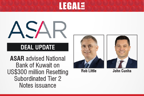 LegalEraGlobal's tweet image. ASAR Advised National Bank Of Kuwait On US$300 Million Resetting Subordinated Tier 2 Notes Issuance

Link to read full News: legaleraonline.com/global/deal-st…

 #ASAR #NationalBankOfKuwait #Tier2Notes #CapitalMarkets #Finance #CrossBorder #Kuwait