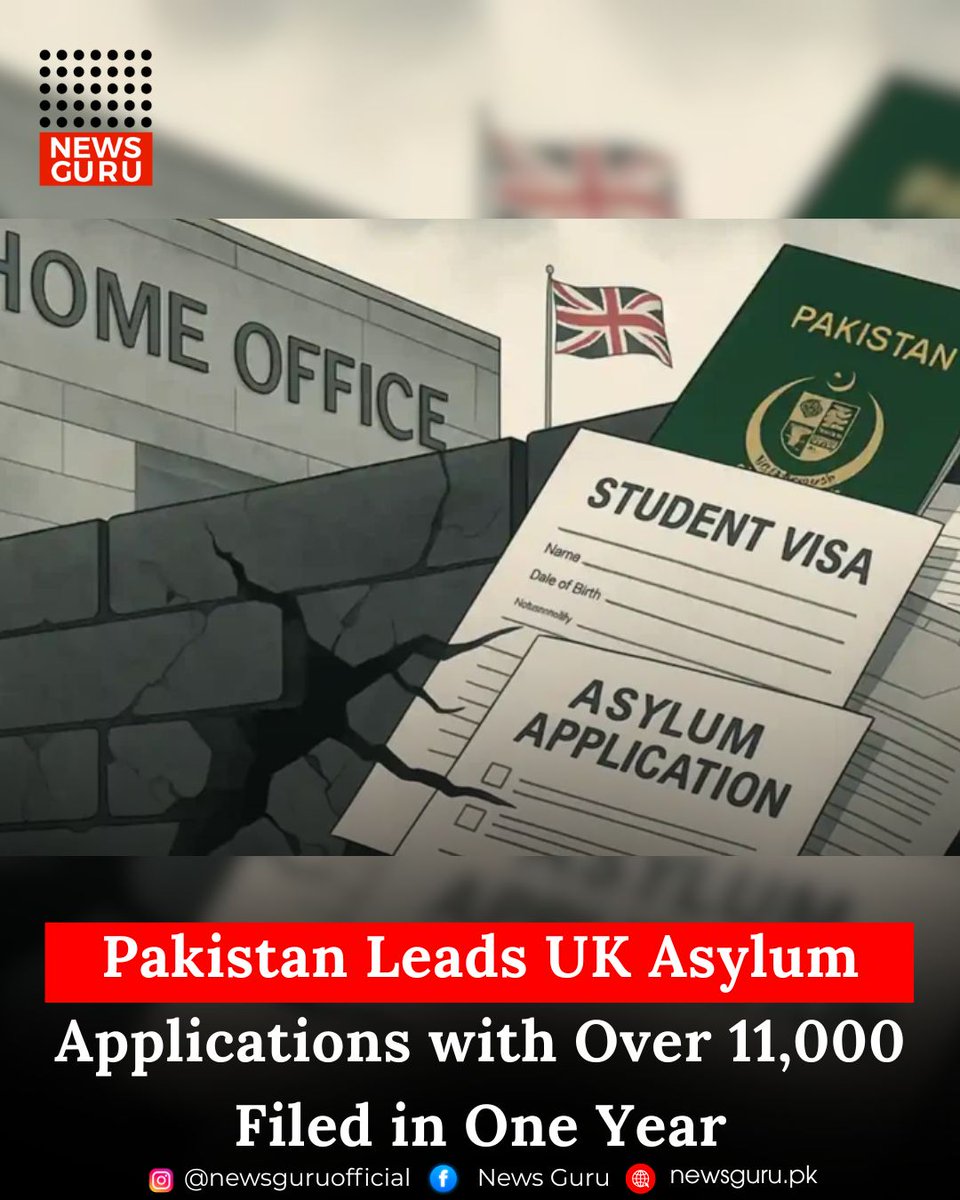 newsgurupk's tweet image. Pakistan Leads UK Asylum Applications with Over 11,000 Filed in One Year

Read more: newsguru.pk/pakistan/pakis…

#NewsGuru #UKAsylum #PakistanNews #MigrationTrends #AsylumApplications #UKImmigration