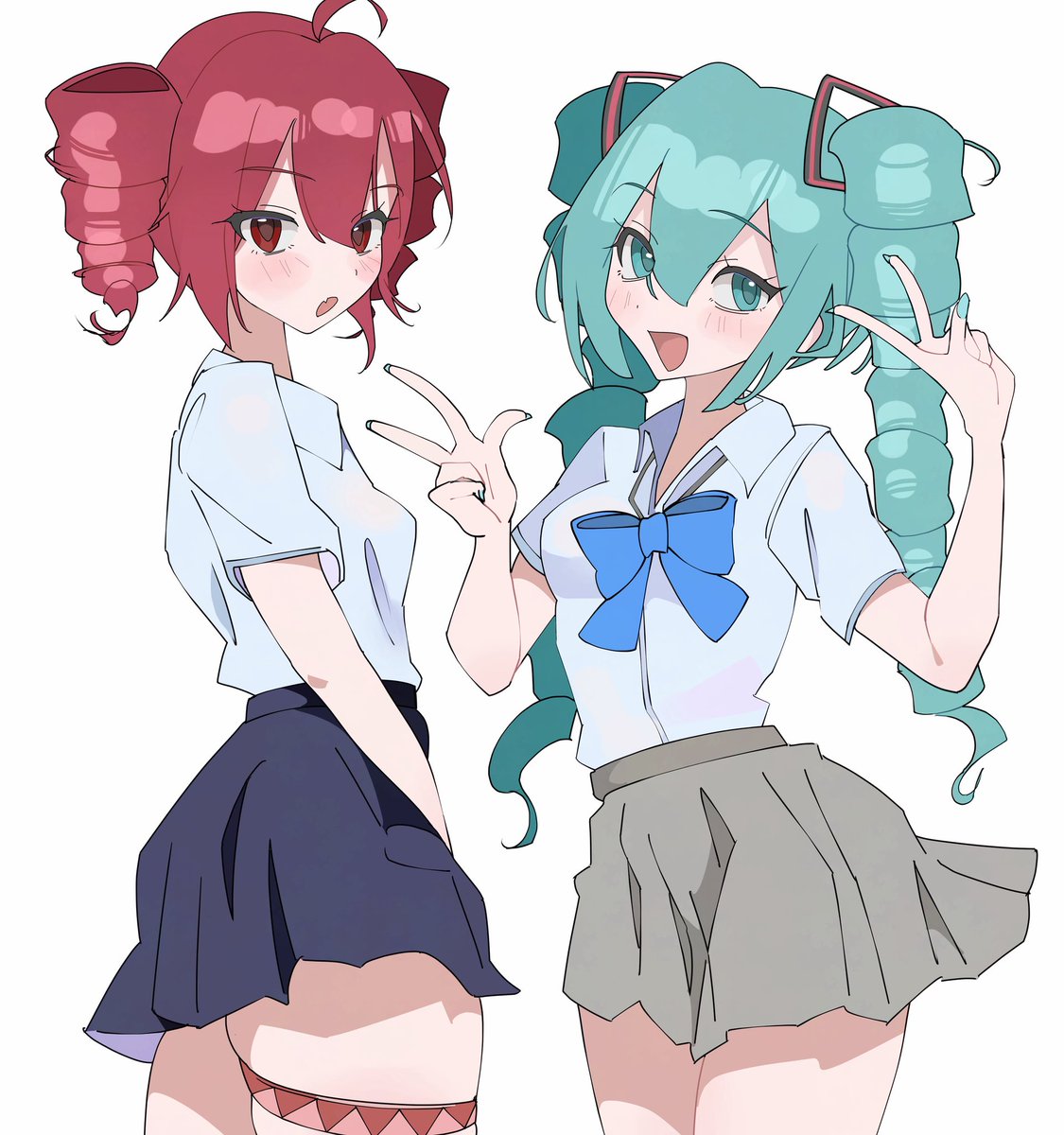 ichill_okuzaki's tweet image. ダブルドリル🔻🩵🔻　　　#重音テト　#初音ミク