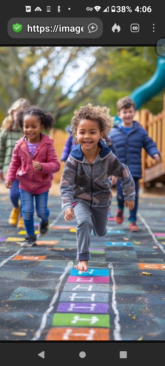 Good Morning 
Do children still play hopscotch? 
Have a blessed day.