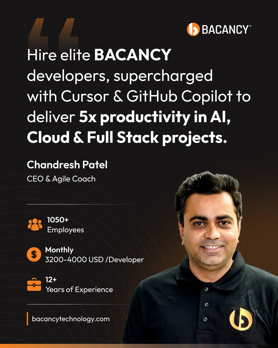 BacancyTech's tweet image. AI-backed devs who actually ship.

Bacancy brings you FullStack talent that moves projects forward, fast.

Hire top talent → bacancytechnology.com/profile/

#Bacancy #FullStack #TechHiring #Cloud #AI #CONNECT