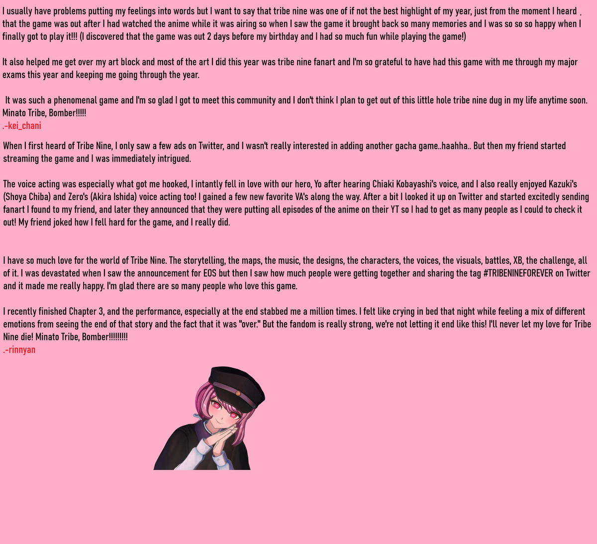 <a href="/neoneon_tribe/">同人サークル『ねおねおんトライブ』</a> <a href="/kazkodaka/">Kazutaka kodaka/小高和剛</a> <a href="/tribenine_en/">TRIBE NINE Official</a> パート2/3