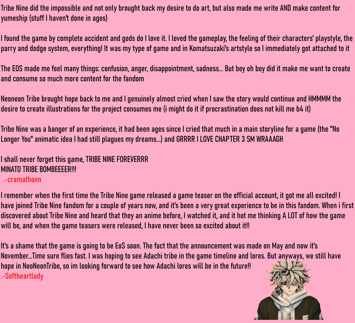 <a href="/neoneon_tribe/">同人サークル『ねおねおんトライブ』</a> <a href="/kazkodaka/">Kazutaka kodaka/小高和剛</a> <a href="/tribenine_en/">TRIBE NINE Official</a> パート3/3