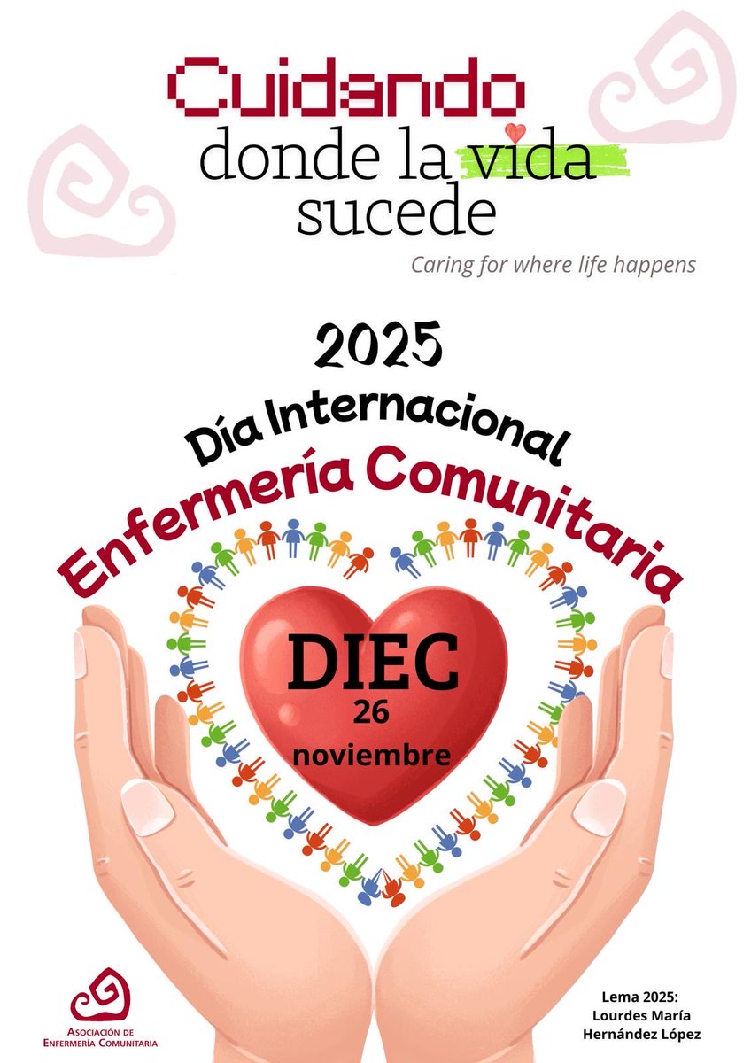 ♥️CUIDANDO DONDE LA VIDA SUCEDE♥️
ha sido el lema ganador para celebrar el Día Internacional de la Enfermería Comunitaria #DIEC25