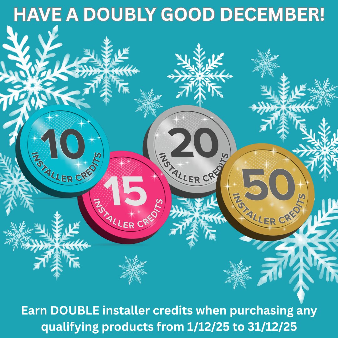 PrincipalClima1's tweet image. 📢Air conditioning installers! 
Earn DOUBLE cash credits on qualifying #Daikin products purchased during December.

10 Installer Credits x 2 = £20.00
15 Installer Credits x 2 = £30.00
20 Installer Credits x 2 = £40.00
50 Installer Credits x 2 = £100.00

principalclimate.co.uk/installer-savi…