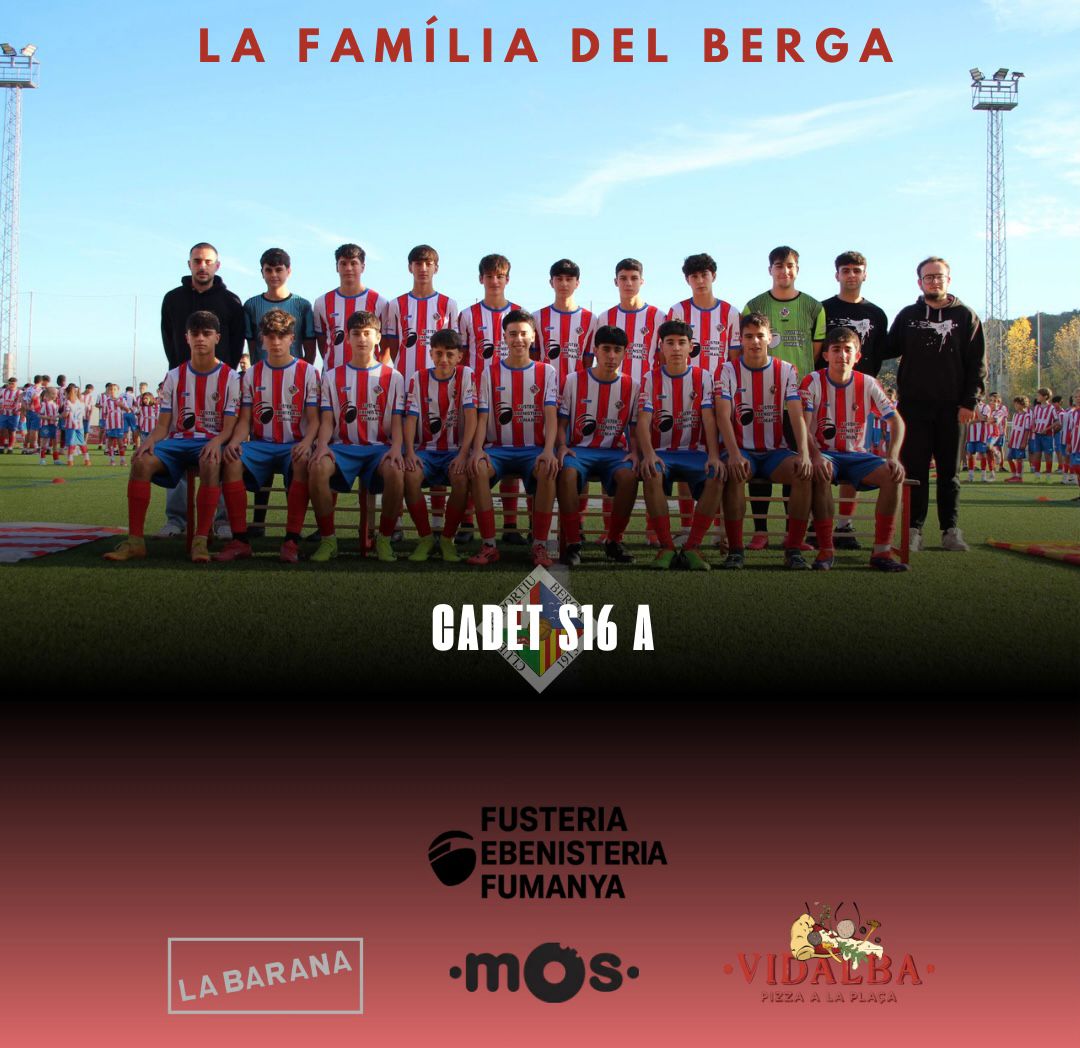 LA FAMÍLIA DEL BERGA - S16A

🙋‍♂️ Us presentem l’S16A de PREFERENT CADET

🤝 PATROCINADORS:
Fusteria Fumanya
Mos
La Barana
Vidalba

Seguim donant veu a tots els equips que formen aquesta gran família.

#CEBerga #SomBerga
#juntssommésforts ❤️🤍
#juntessommésfortes ❤️🤍