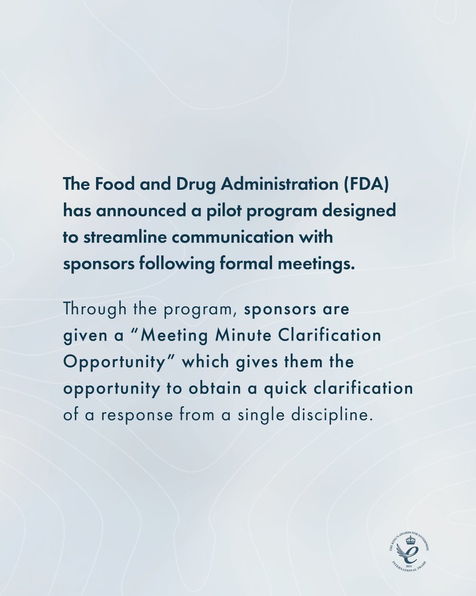scendea's tweet image. The @US_FDA has announced a pilot program designed to streamline communication with sponsors following formal meetings. Discover how Scendea can support your FDA interactions, book a meeting with our team, today: scendea.com/contact
-
#FDAinteractionsupport #drugdevelopment