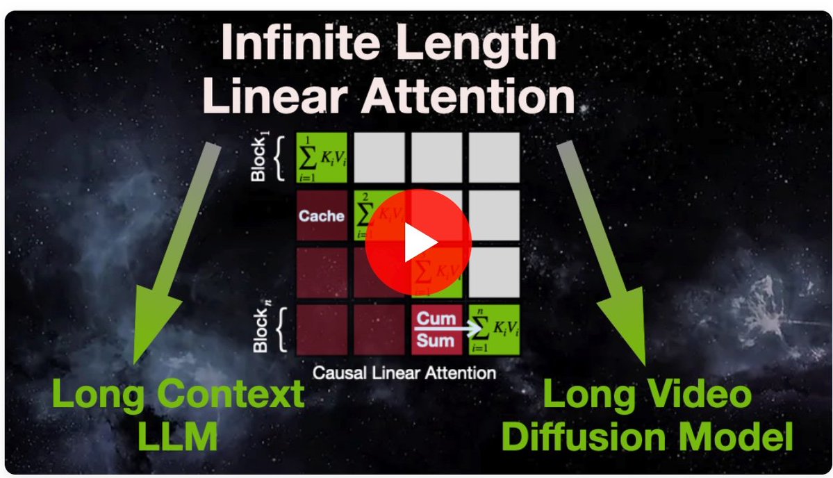 lawrence_cjs's tweet image. How Linear Attention and Softmax Attention differ in compute and KV-Cache for LLMs and long-video generation. Let&apos;s start with this blog.
hanlab.mit.edu/blog/infinite-…