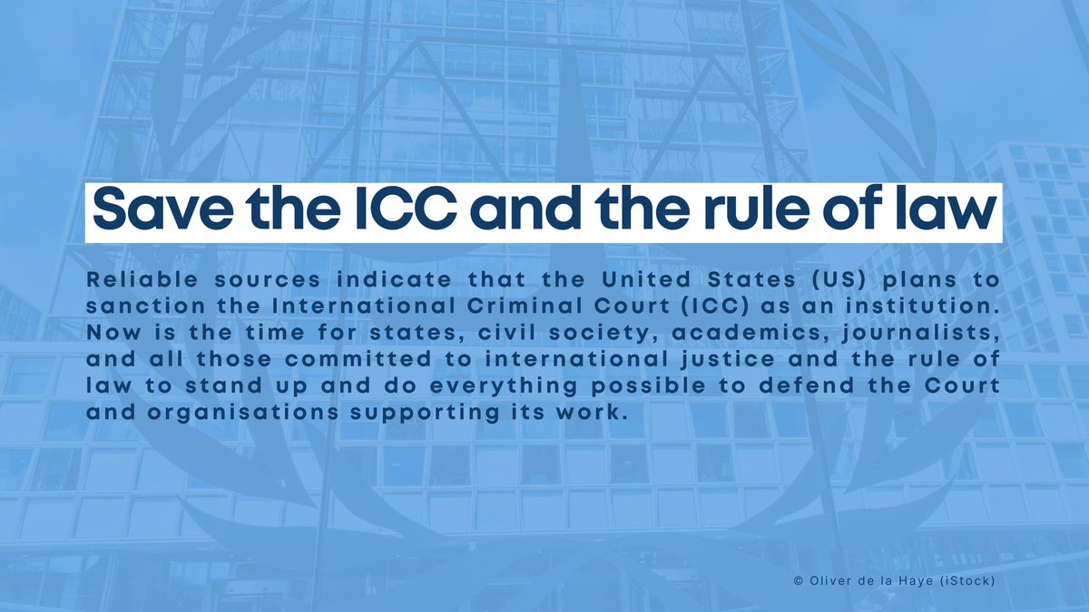ngos4justice's tweet image. #ASP24 unfolds against a backdrop of grave attacks against the ICC.

The U.S. has escalated pressure on the @IntlCrimCourt, including by sanctioning ICC officials &amp;amp; judges, as well as #NGOVoices supporting its work, in a clear attempt to obstruct justice.

coalitionfortheicc.org/news/save-inte…