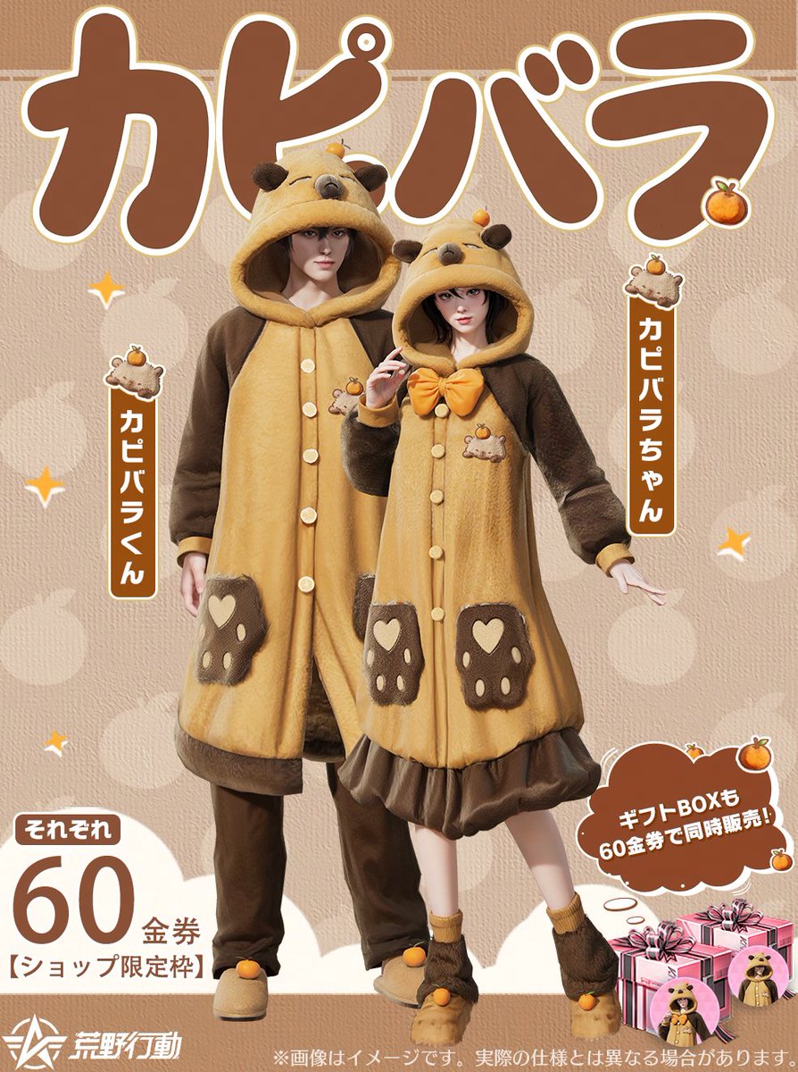 🍊「カピバラくん＆カピバラちゃん」🍊 🐹 かわいいカピバラの登場