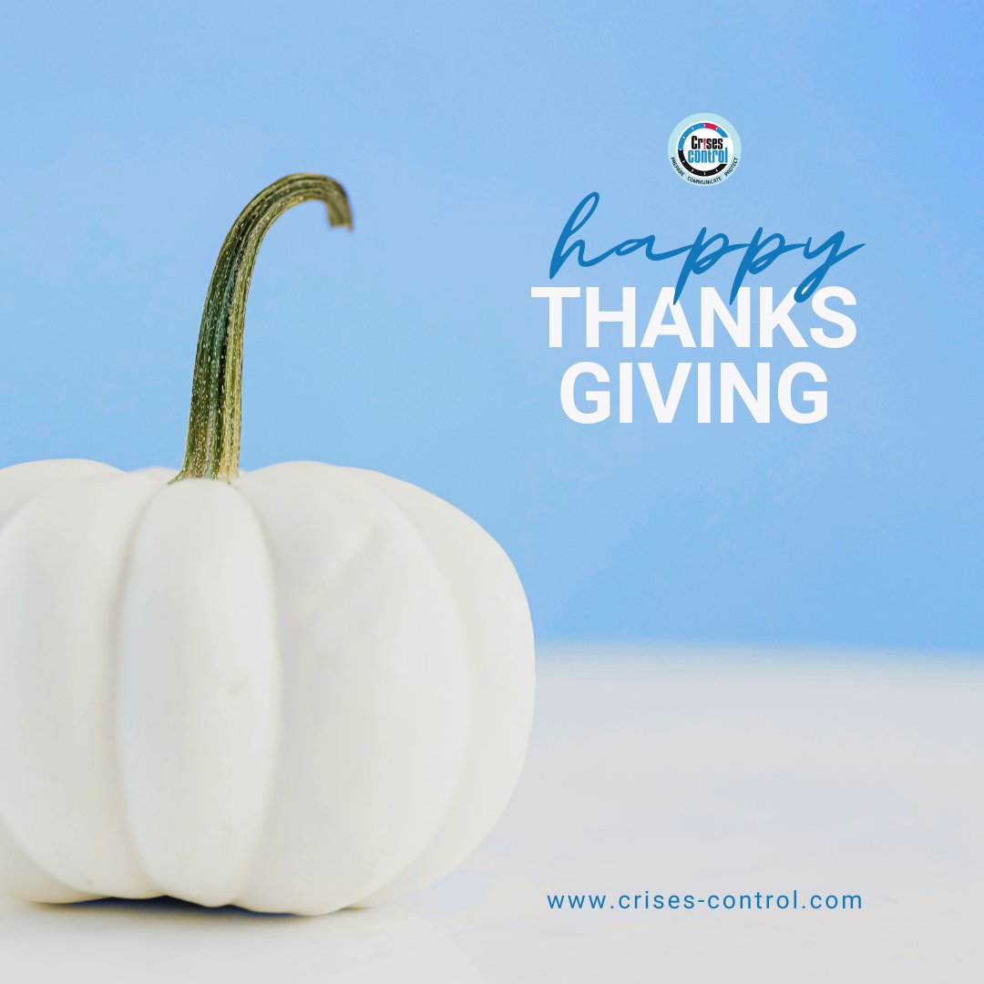CrisesControl's tweet image. 🍂 Happy Thanksgiving from all of us at @CrisesControl  

This season, we’re grateful for our amazing clients, partners, and team members who make what we do possible every day.

Wishing you a safe, joyful, and meaningful Thanksgiving!

#Thanksgiving #CrisisManagement