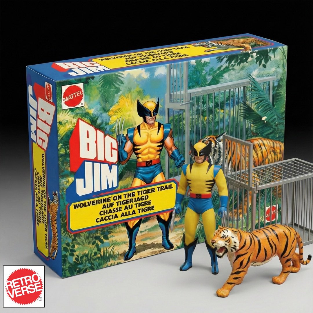 retroverseai's tweet image. Mattel’s BIG JIM Wolverine®! (1980-82)

#marvelcomics #mattel #bigjim #vintagetoys #wolverine #actionfigures #nanobananapro