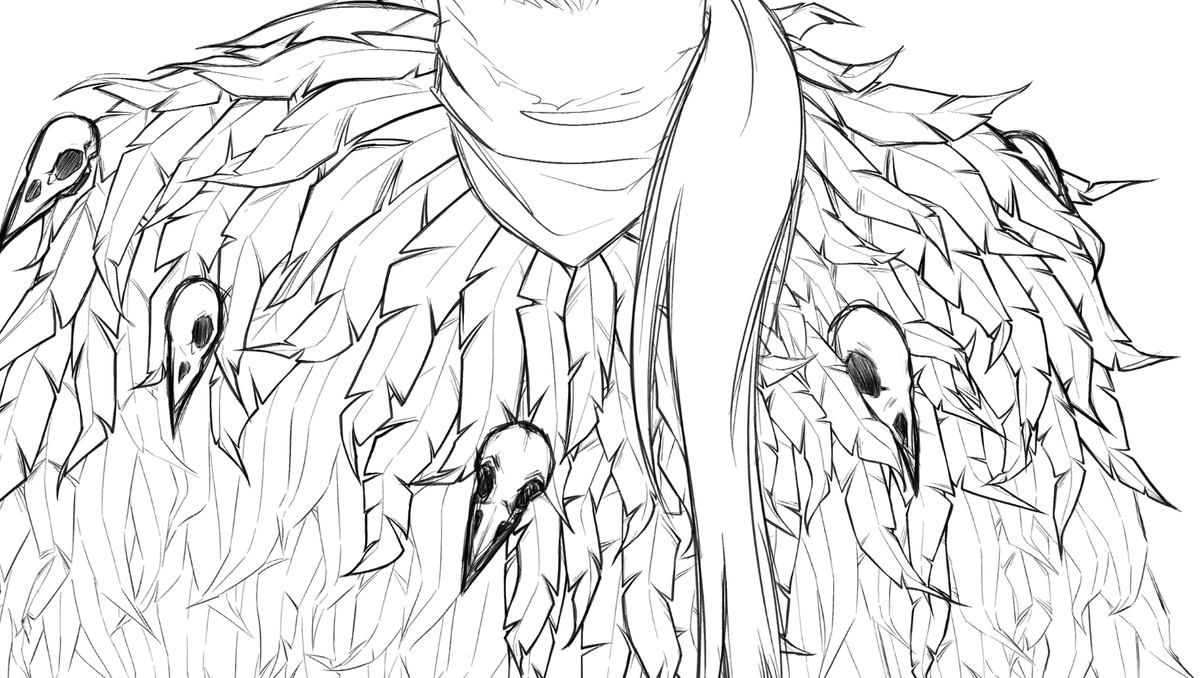 HajichaLatte's tweet image. #WIP these feathers are the bane of my existence send help