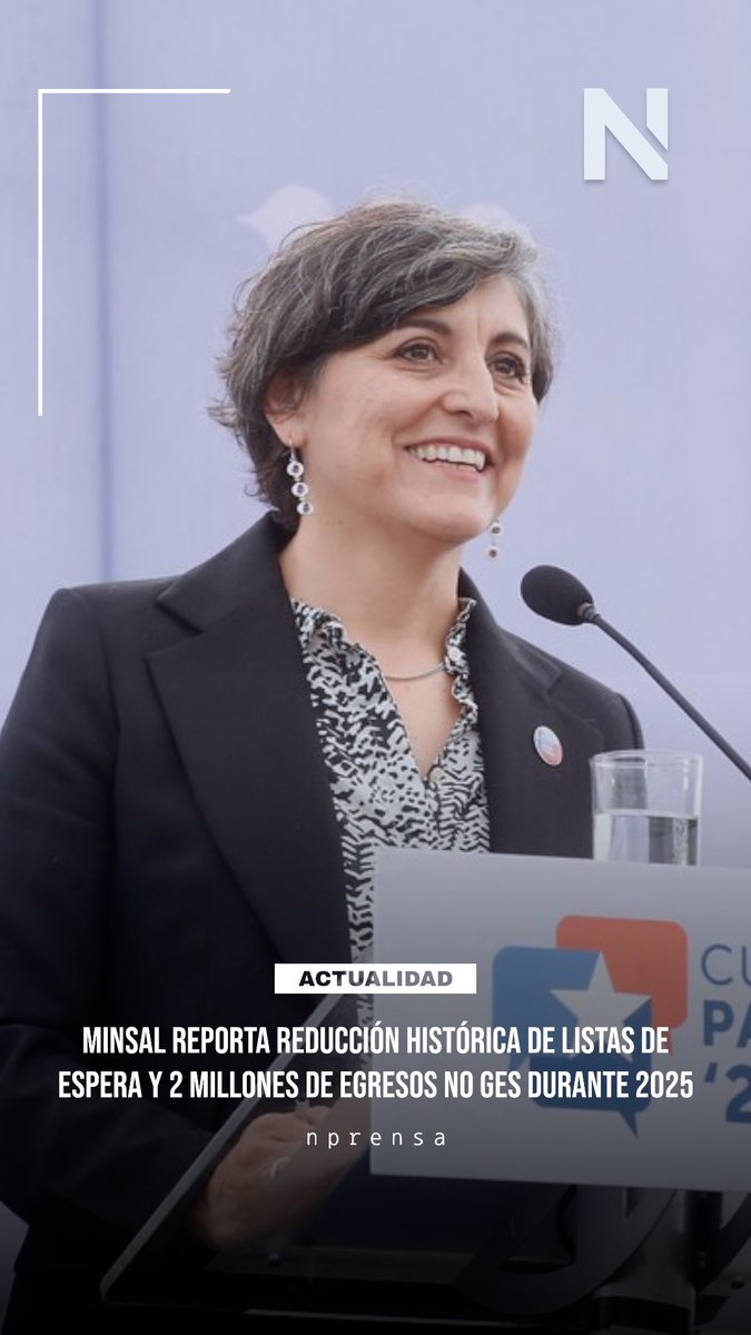 ⚡️El Minsal reportó una baja histórica en las listas de espera: más de 2 millones de egresos No GES en 2025 y los mejores tiempos en una década. El Gobierno alerta que su continuidad depende del Presupuesto 2026.
Más información: instagram.com/reel/DRhJOpeDZ…