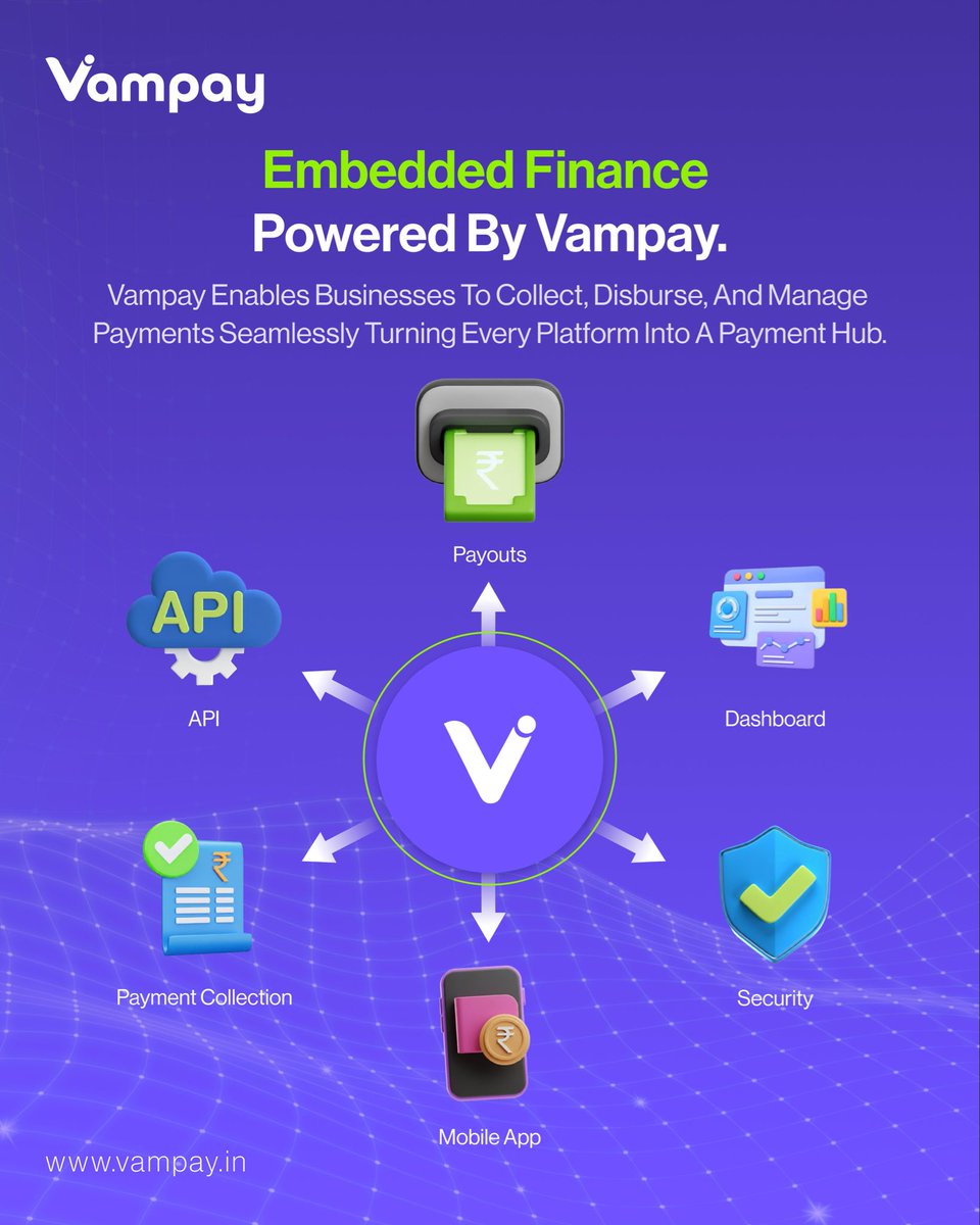 VampayInd's tweet image. Fintech is blending into every business — invisible, seamless, powerful.
 With Vampay, you can collect, disburse, and manage payments directly from your ecosystem.
 No layers. No delays. Just pure embedded finance. 

#EmbeddedFinance #Vampay #DigitalBusiness #fintech