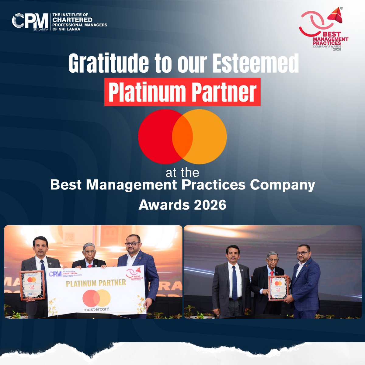 💐A heartfelt thank you to our esteemed Platinum Partner, Mastercard, for their unwavering support for the BMPC Awards 2026!✨

We deeply value your commitment and look forward to another impactful journey together!🌟

#BMPC202 #CPMSriLanka #PlatinumPartner