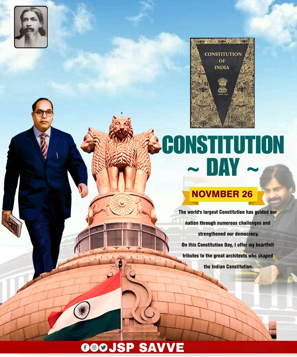 JSPSavve's tweet image. Constitution Day!

Today we honor the adoption of our Constitution, which guarantees justice, liberty, equality, and fraternity to all citizens. Let’s uphold its values and strengthen our democracy.

#ConstitutionDay 
#SAVVE