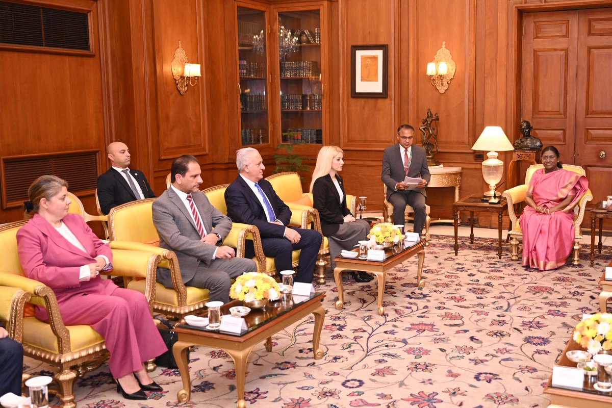 A parliamentary delegation from Cyprus, led by Ms Annita Demetriou, President of the House of Representatives of Cyprus, called on President Droupadi Murmu at Rashtrapati Bhavan. The President said that Constitution Day is an ideal occasion to share our democratic and