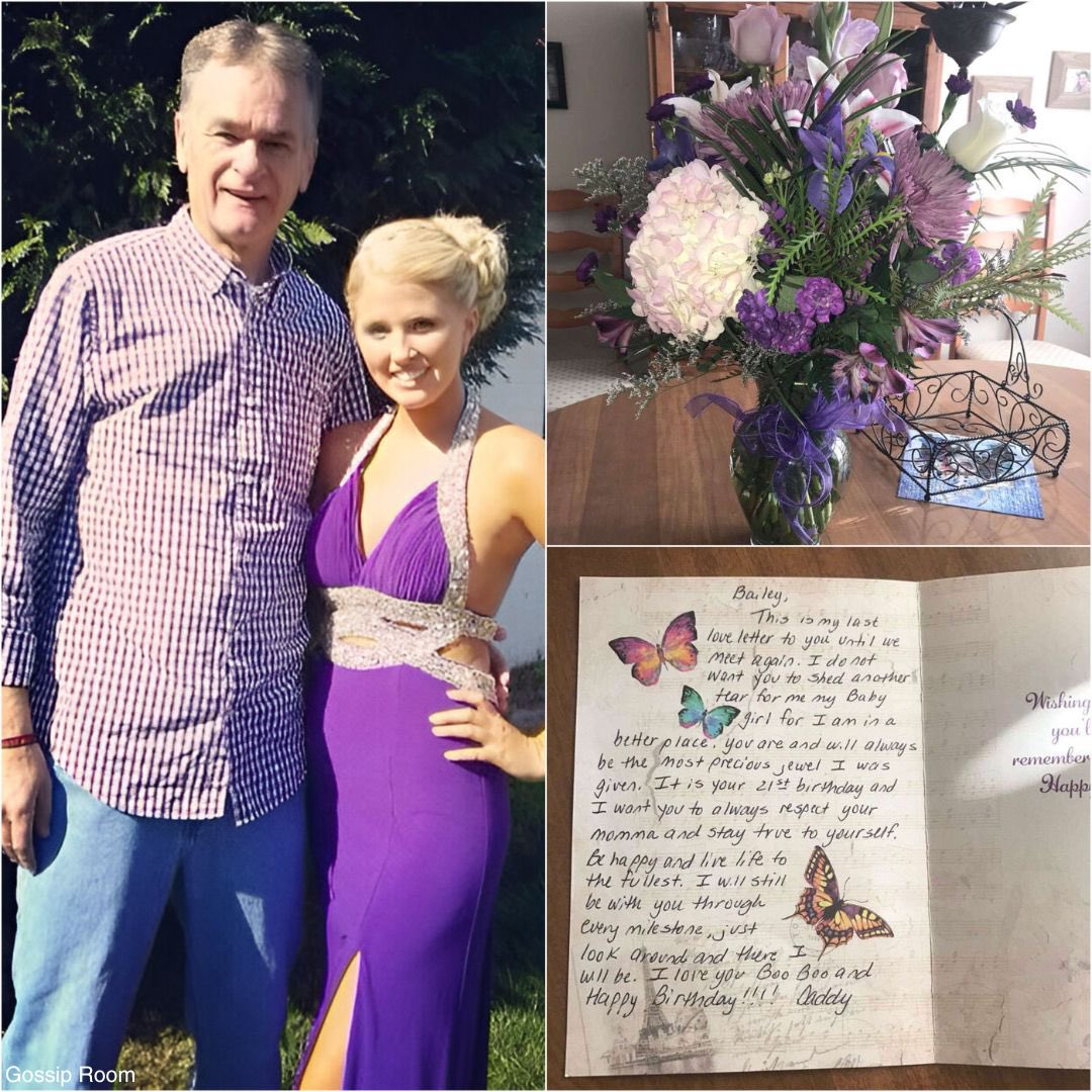 GossipRoomOff's tweet photo. 🚨 Bailey Sellers recevait chaque année un bouquet de fleurs violettes pour son anniversaire, même après la mort de son père, emporté par un cancer lorsqu’elle avait 16 ans. 

Avant de partir, il avait prépayé un fleuriste pour qu’elle reçoive ces bouquets et une lettre d’amour jusqu’à ses 21 ans.

Pour son dernier anniversaire, Bailey a reçu un bouquet violet et une ultime lettre où son père lui demande de ne plus pleurer, la rappelle qu’elle est son "joyau le plus précieux" et l’encourage à vivre heureuse, assurant qu’il restera toujours à ses côtés. 🥹💜 (via People)