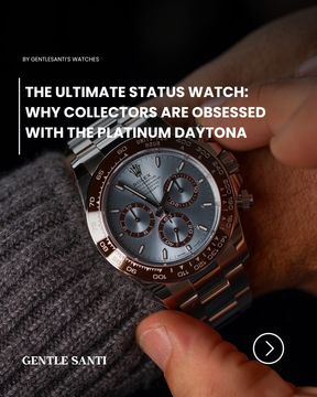 GentleSanti's tweet image. The platinum Daytona: subtle, rare, and relentlessly desirable. Ice-blue dial, 950 platinum, 4131 movement collectors know, patience pays.

Media: @thewatchclub

#PlatinumDaytona #LuxuryWatchInvestment #CollectorsChoice #GentleSanti
