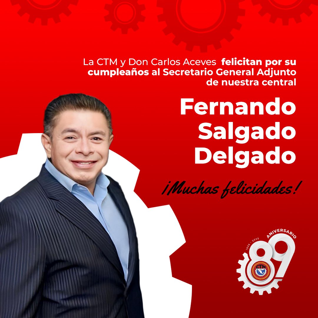 De parte de la familia cetemista y del Comité Nacional, expresamos nuestras felicitaciones a Fernando Salgado, Secretario General Adjunto de nuestra central. Que este cumpleaños esté marcado por momentos de alegría con sus seres queridos. ¡Felicidades!