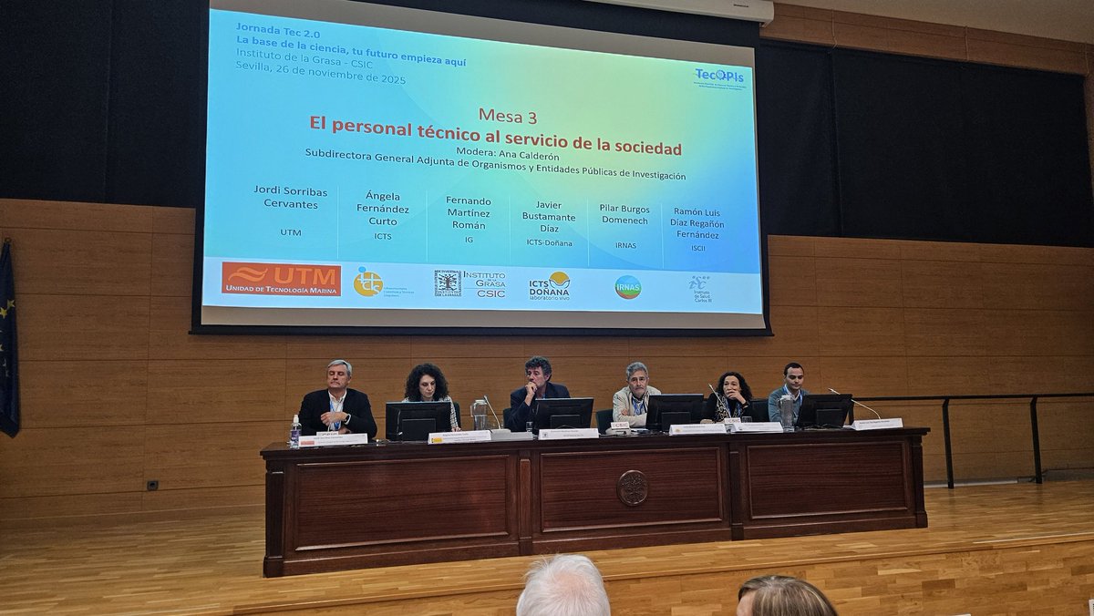 tecopis_oficial's tweet photo. Siguientes mesas de la jornada, con muy buena acogida de público, y participación de los organismos:
@utm_csic @institutograsa @ebdonana @IRNAS_CSIC
@SaludISCIII 
Grupo #CORMES @FECYT_Ciencia @pablodeolavide @unisevilla @CSIC @IGME1849 https://t.co/kM3I1FZN9e