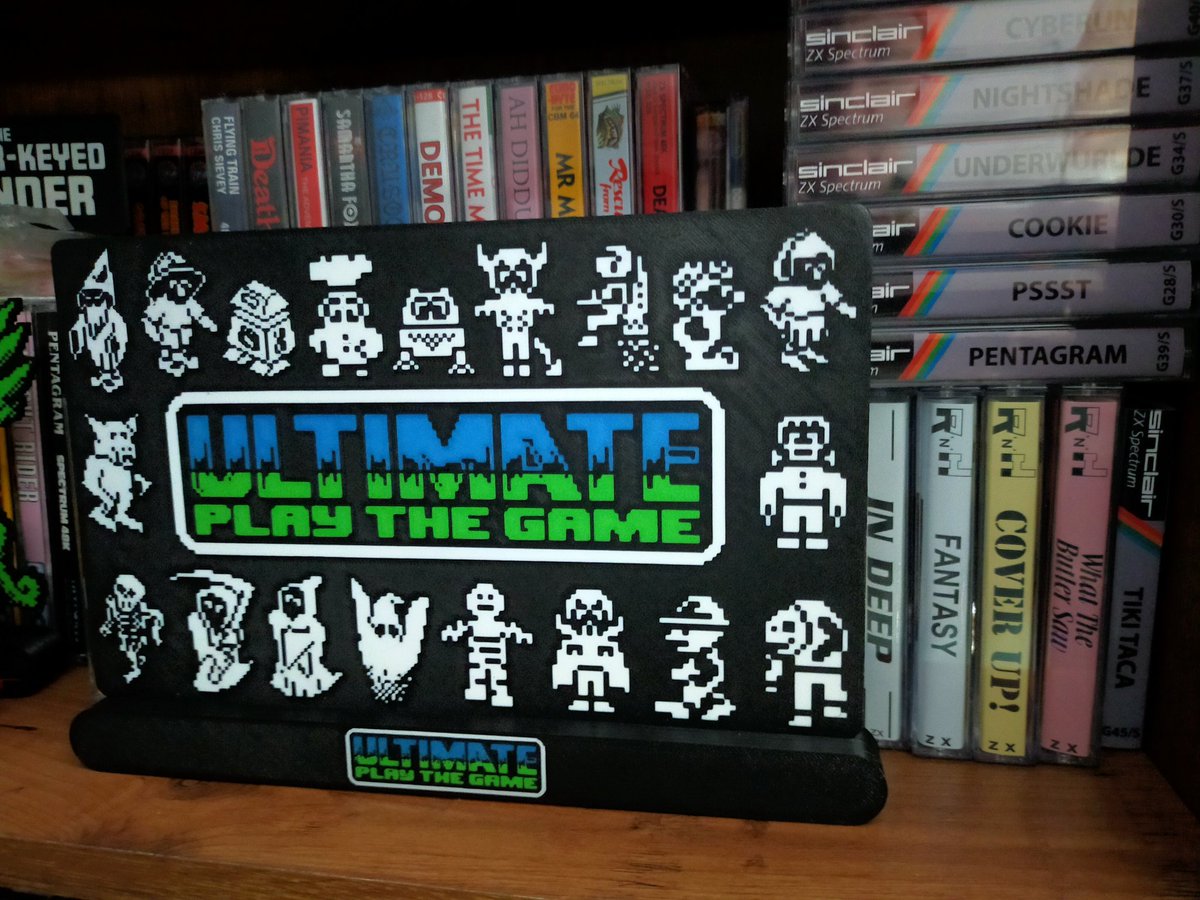 Ultimate Play The Game, various game characters from the classic titles on the #sinclair #spectrum presented as a unique 3D printed shelf display #shareyourgames #8bit #RetroGame