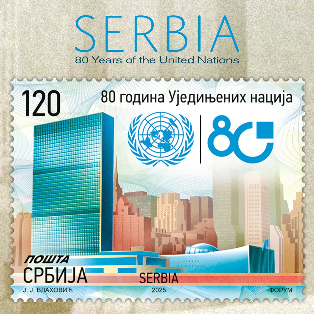 With this stamp Serbia are commemorating the 80th anniversary of the founding of the United Nations. #stamps #philately #stamp #stampcollection #filatelia #postagestamps #stampcollecting #philatelist #philatelic #filateli #francobolli #timbre #briefmarken #sellos #philategram