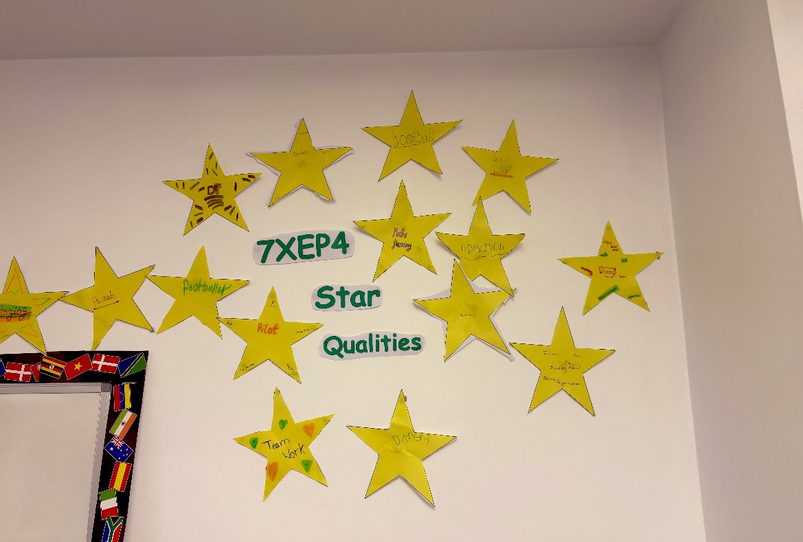 ✨🌟 Our Y7s have been exploring Star Qualities and Careers in EPC and they’ve created this fantastic little display!

Such brilliant creativity and reflection from our pupils.

Feel free to use it on our socials! 💫📚