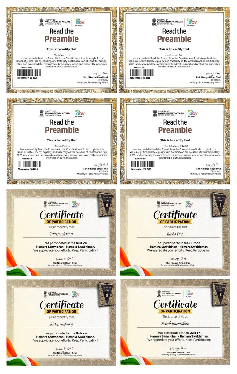 Celebrating 75 Years of the Constitution at ICAR-ATARI, Zone-VII, Umiam!Staff participated in the Preamble reading, Constitutional Pledge &amp; an online quiz. Guided by inspiring remarks from Director Dr. A.K. Mohanty.
Jai Hind! #SamvidhanDiwas #ConstitutionDay <a href="/icarindia/">Indian Council of Agricultural Research.</a> <a href="/PMOIndia/">PMO India</a>