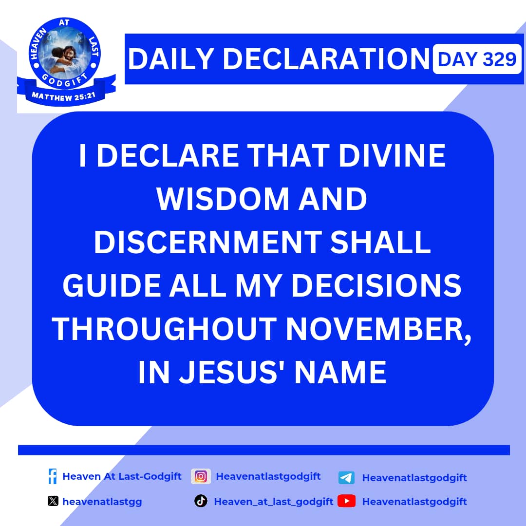 heavenatlastgg's tweet image. DAILY DECLARATION:

#declarationprayer #dailydeclarationpicture #declaration #declarationprayer #confession #timeforprayer #prayertime #november #day329 #viralpost2025シ #viralpost2025 #dailyprayers #dailyprayer #prayer #pray #HeavenAtLastGodgift