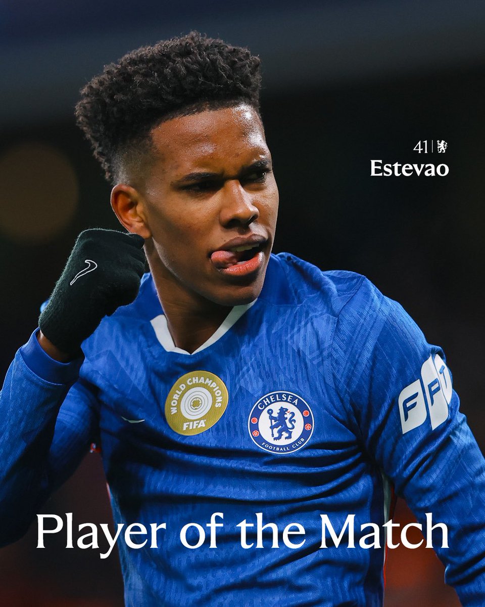 ChelseaFC's tweet image. Star status, #UCL approved. 🌟

Estevao is your Player of the Match. 👏