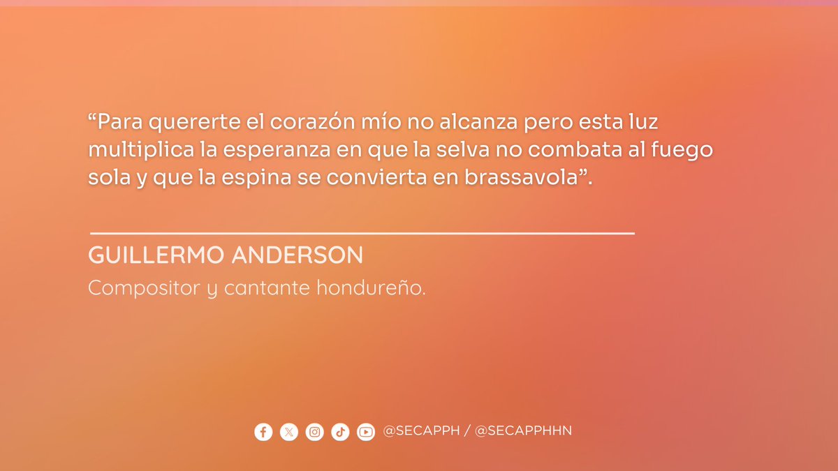 SECAPPH's tweet image. #SECAPPHHOY ​🎶 Letras que Trascienden: Recordando la poesía de Guillermo Anderson.

​La música y las palabras de Guillermo Anderson son un tesoro cultural que sigue resonando en el corazón de Honduras. Su legado nos invita a la reflexión y a la esperanza. 

#FraseDelDia #SECAPPH…