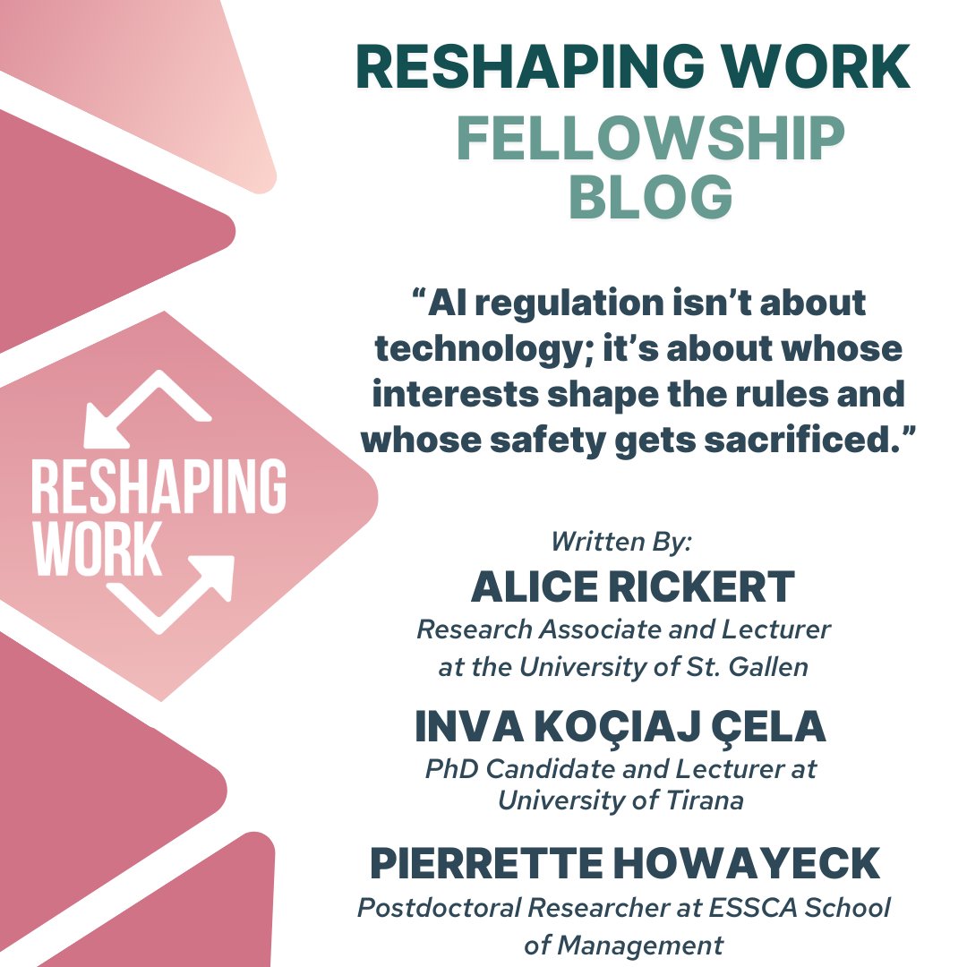 reshaping_work's tweet image. 💬 Who really governs AI?

Our new blog exposes how Big Tech shapes EU AI rules to protect profit over people. AI governance is about power who writes the rules, and who pays the price.

👉 Read here: linkedin.com/feed/update/ur…
#AIRegulation #TechPolicy #BigTech #ReshapingWork