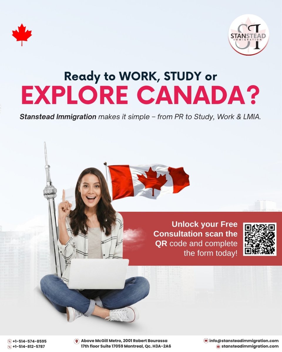 stansteadimm's tweet image. Canada is calling — are you ready to build your future abroad? Whether you want to work, study, or explore new opportunities, Stanstead Immigration makes your journey simple and stress-free. 

#StansteadImmigration #sis #humerakhan #ExploreCanada
