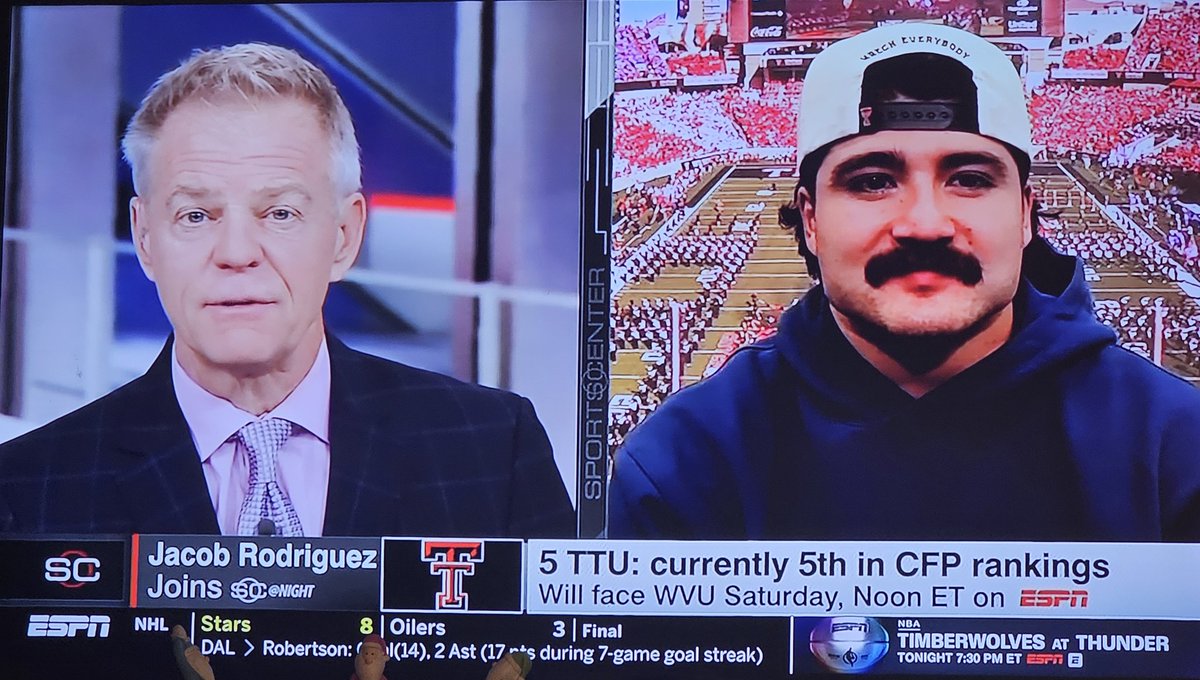 TexasTweetsonX's tweet image. Jacob Rodriguez on Sportcenter this morning.
Jacob for Heisman! #TexasTech