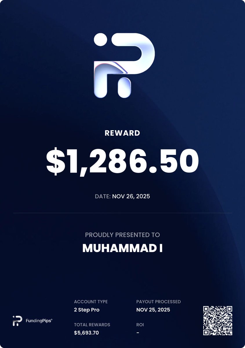 $100K FundingPips Goal episode #1 

Payout number #3
$4407.2 + $1286.5 = $5,693.7

Remaining ` (-$94,306)

Every time I hit $10k in payouts I'll do some giveaways for my community here on X. 

Thank you <a href="/fundingpips/">FundingPips</a> <a href="/Khldfx/">Khaled</a> <a href="/ronna256/">Mwirian</a> for the smooth experience.