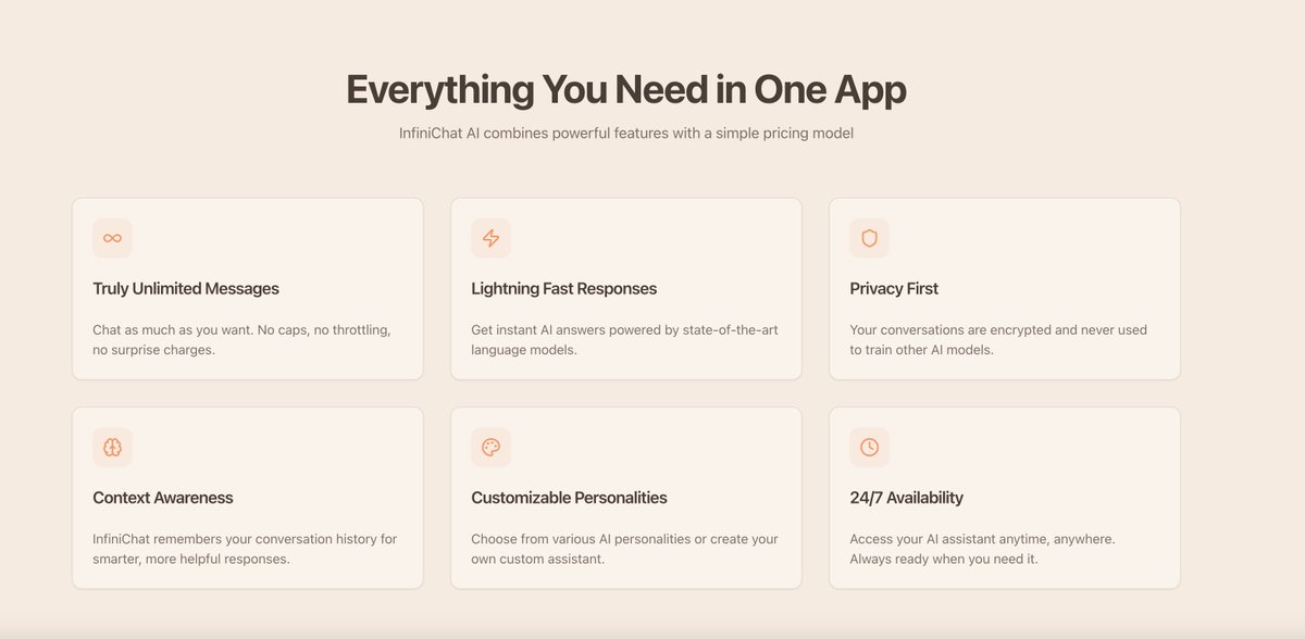 InfiniChatAI's tweet image. Everything You Need in One App

InfiniChat AI combines powerful features with a simple pricing model

infinichatai.com