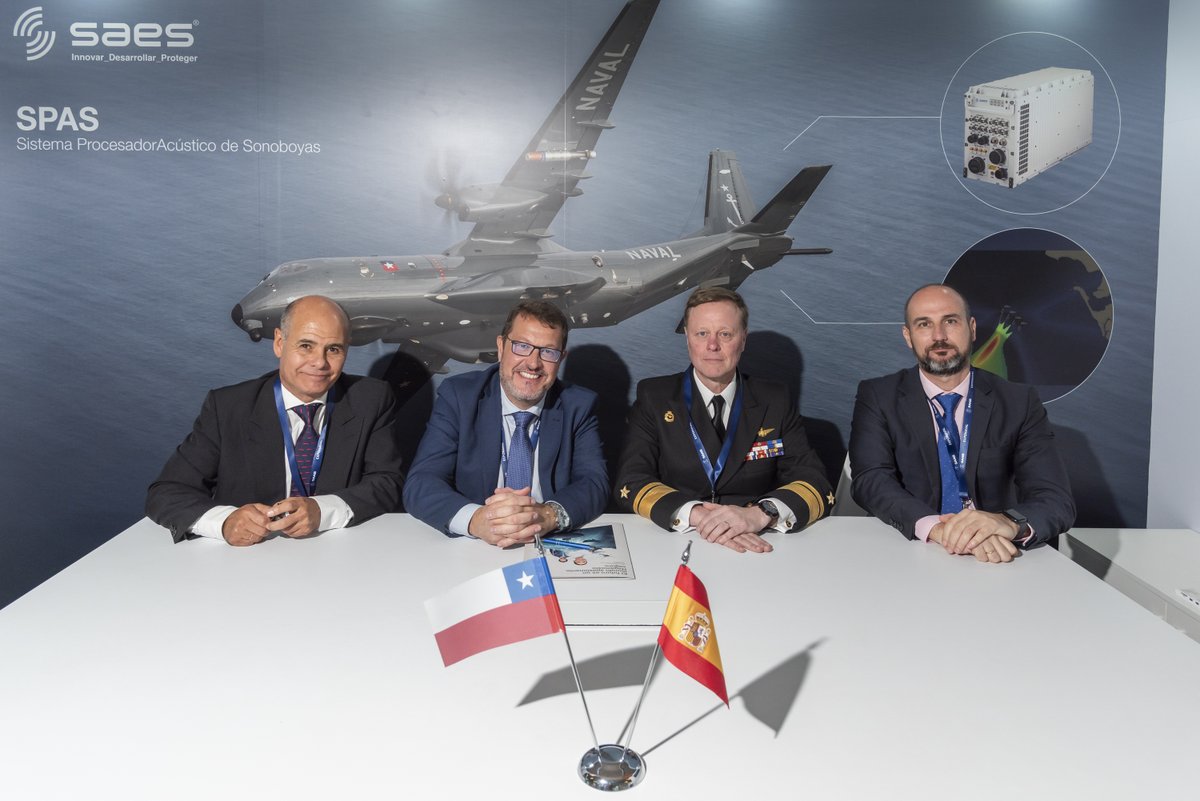 SAESoficial's tweet image. 🇬🇧SAES attended the change-of-command ceremony at the Naval Aviation Command, Concón Naval Air Base. In December 2024 Chilean Naval Aviation contracted SAES to sustain the #SPAS sonobuoy system on P-295 patrol aircraft (in service since 2010).

#innovating #developing #protecting
