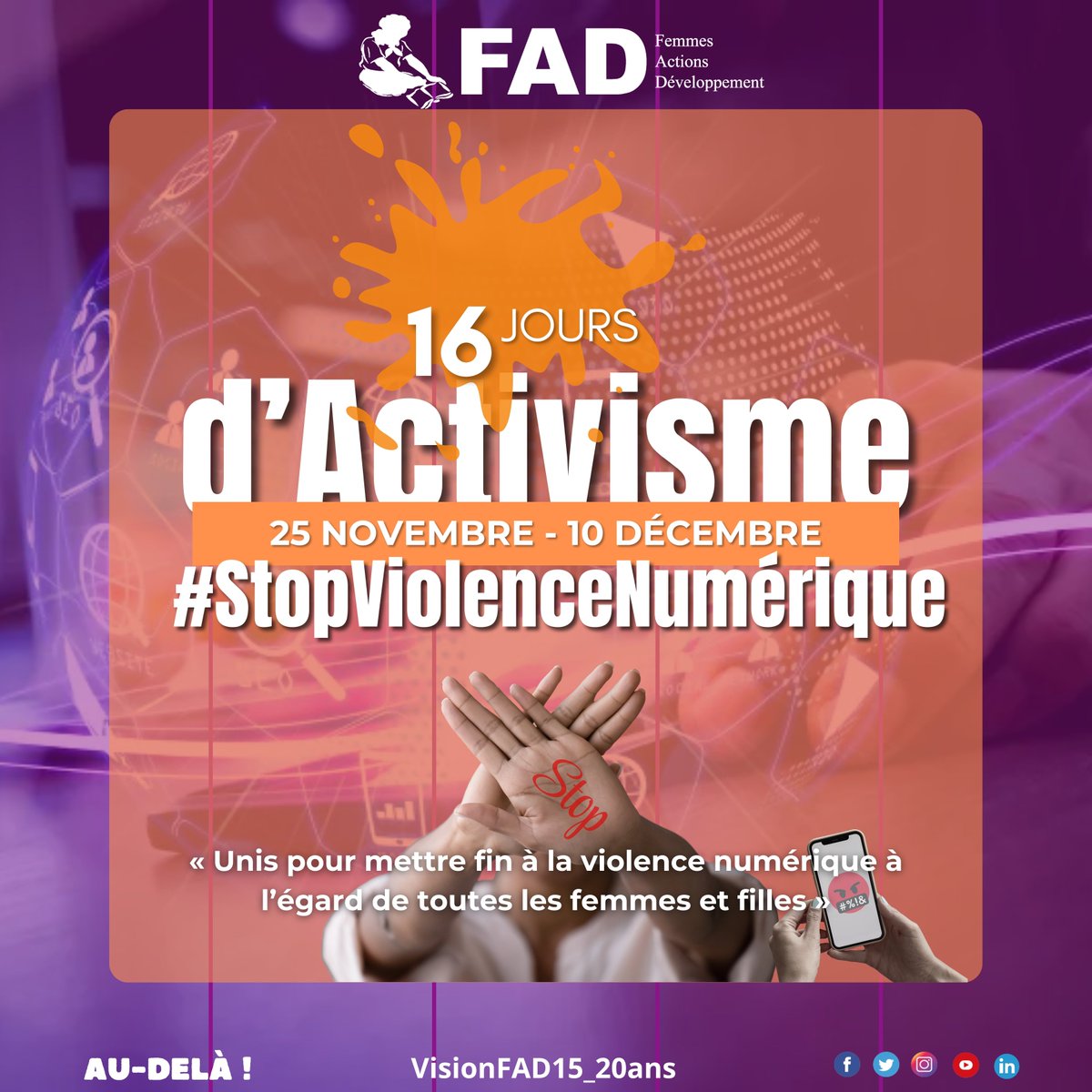 ONGFADniger's tweet photo. #ONGFAD #16JoursdActivisme #STOP_VBG #STOP_VIOLENCE_NUMERIQUE #SOUVERAINTE_NUMERIQUE #VisionFAD15_20ans
A l'occasion de la célébration internationale des 16 jours d’activisme contre les violences basées sur le genre, l'ONG Femmes Actions et Développement (FAD) réaffirme son https://t.co/rkGi3hfaUx