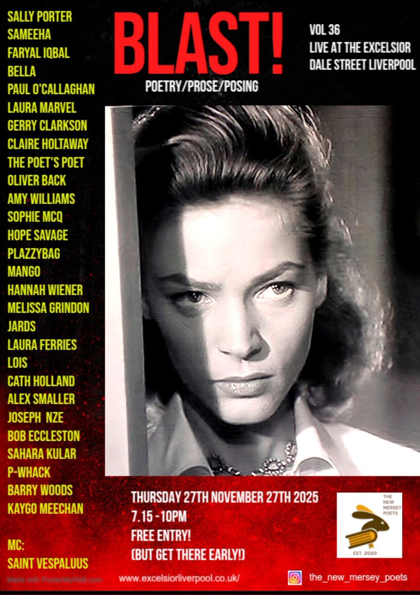 TOMORROW!!! 🤩💙🤩💙🤩

Get in early if you want a seat! 👍

#spokenword #poetry #comedy #music #fun #laughter #excelsior #beer #caskale #craftbeer #dalestreet #liverpool #poets #event #poetrycommunity #pub #properpub #local #SupportLocal #supportlocalartists 💙