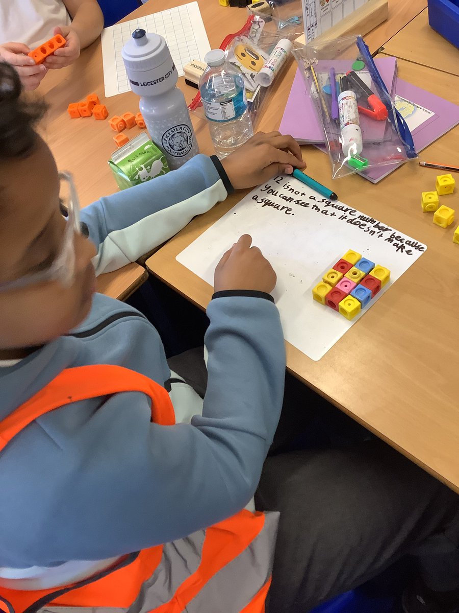 MrLinternHPS's tweet image. Year 5 have been investigating square numbers using cubes. They found square numbers and numbers that are not square and looked at the multiplication equation that it represents. @HazelSchool