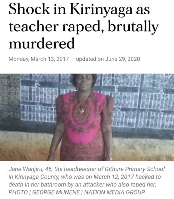 NjeriWaMigwi's tweet photo. This is Jackline Ruguru
She was 22years and a student at Embu College.

Jackline left home to buy lotion at their shopping centre, when she didn't return home her family tried her number and it was picked but no one spoke. Yesterday her body was found , she had been raped, mutilated - her arm missing and her face doused in acid and murdered. Her body was dumped in a coffee farm in Gichugu, Kirinyaga 

In 2017, Jane Wanjiru 45years a headteacher of Githure Primary was raped and hacked to death in her bathroom.

Neither of their killers have been found

This is Femicide

Jackline Ruguru 🥀🥀🥀 we remember you
Jane Wanjiru 🥀🥀🥀 We speak your name

Femicide happens when Gender Based Violence is left unchecked. When we report and perpetrators are left to go Scott Free. When GBV is normalized and seen to be of no consequences and society is okay with it. It's about women being murdered by the very people who are supposed to love and protect them.

In this 16Days of Activism, we remember that Femicide is a crisis in Kenya.  We ask the government to open a Data register on these cases.

#Usikimye
#EndFemicide